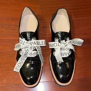 Zara Faux Patent Leather Brogues